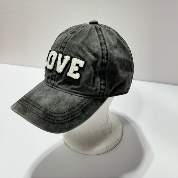 David and Young Gray Baseball Hat Cap Fashion Hat LOVE Logo Chambray Denim Style - Picture 8 of 9